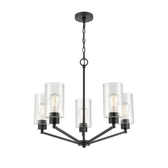 9515-MB Millennium Lighting Beverlly - 5 Light Chandelier-21.5 Inches Tall and 26 Inches Wide-Matte Black Finish    -Traditional Installation