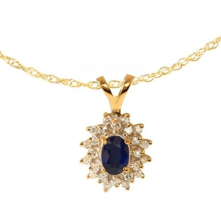 Foreli 0.84CTW Sapphire And Diamond 14K Yellow Gold Necklace