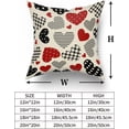 thumbnail image 5 of Valentines Pillow Covers 16x16 Set of 2 Red Black Buffalo Plaid Polka Dot Stripes Love Heart Print Decorative Throw Pillows Rustic Valentine Day Themed Pillow Cases Decor for Couch Sofa Bed, 5 of 6