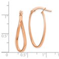 thumbnail image 2 of FB Jewels Leslie's 14K and Rose Gold-plated Polished Oval Hoop Earrings, 2 of 2