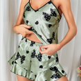 thumbnail image 4 of Vedolay Plus Size Sleepwear For Women 2 Piece Pajamas Sets for Women Soft Comfy,Summer Casual Short Sleeve Tops and Shorts Elegant Floral Sleepwear,Green M, 4 of 5