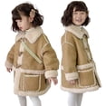 thumbnail image 4 of Beautyzll 2-7T Girls Winter Wool Coat Dress Peacoat for Toddler Kids Heavy Sherpa Jacket Hooded Warm Thicken Windproof Overcoats, 4 of 9