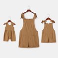 thumbnail image 5 of IBTOM CASTLE Mommy and Me Outfits Solid Color Family Matching Overall Shorts Jumpsuit Romper Summer Clothes for Mother and Daughter 9-12 Months Khaki, 5 of 6