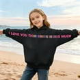 thumbnail image 5 of NAISIBABY Kids Valentine's Day Hoodie (3-14T), Pullover Funny Letter Graphic Long Sleeve Boys Girls Fashion Tops Black 12T, 5 of 7