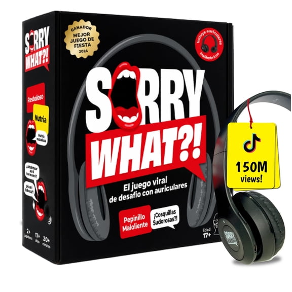 Sorry What Game - Juego De Mesa Adulto Sin Censura Basado En La Lectura De Labios - Inspirado En La Tendencia De Tiktok The Headphone Challenge - 2 Jugadores, 40 000 Frases, A Partir De 17 Aos
