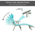 thumbnail image 4 of Topbuy 2PCS Cushioned Folding Chaise Lounge Chair Adjustable Recliner Turquoise, 4 of 5