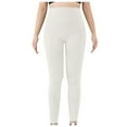 thumbnail image 2 of Women's Yoga Pants Solid Lightweight Design High Waist Plus Size Pants Yoga Leggings for Women Beige XXL, 2 of 5
