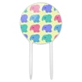 thumbnail image 1 of Acrylic Cute Kawaii Baby Elephants Pattern Cake Topper Party Decoration for Wedding Anniversary Birthday Graduation, 1 of 6