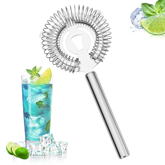 Bar Strainer Stainless Steel Ergonomic Handle Cocktail Strainer Ice Strainer