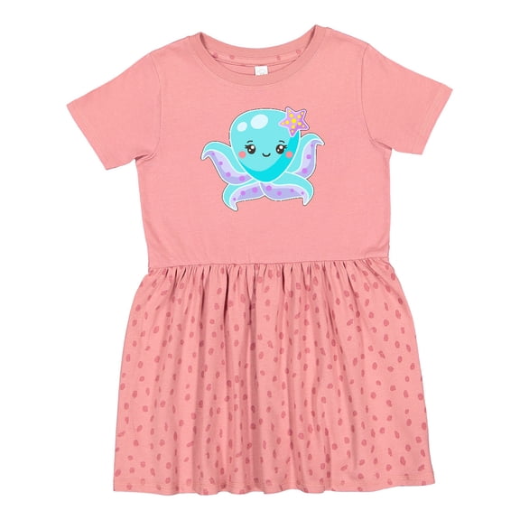 Inktastic Cute Octopus Blue with Star Girls Toddler Dress