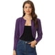 thumbnail image 1 of Cárdigan Crop Top Dobladillo Curvo Frente Abierto Bolero Encogimiento Hombros De Otoño Invierno Para Mujer Morado Oscuro L, 1 of 6
