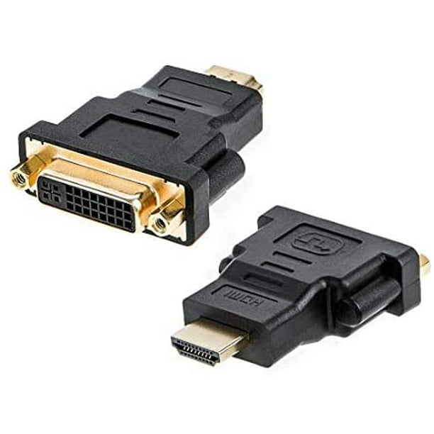 Adaptateur HDMI vers DVI, plaqué or 1080P HDMI mâle vidéo vers DVI femelle  Port bidirectionnel DVI-D (24 + 1) adaptateur convertisseur 