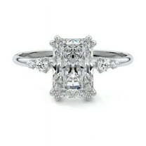 Brig Jewel 2 Ct Radiant Cut Diamond Rings - 14K White Gold Plated Rings - Gorgeous Anniversary Gift for Women's - Engagement Wedding Beautiful Silver Jewelry - Wedding Proposal Ringsfriend