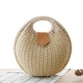 thumbnail image 1 of Bolso de Mano Hugo Bohemio Beige de Paja para Mujer, 1 of 10