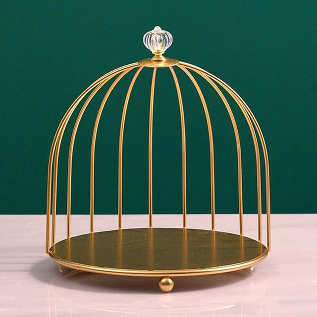 Organizador de almacenamiento de cosméticos - Estante de exhibición decorativo de jau de pájaros con marco de hierro nórdic tocador, mostrador - 1 nivel Baoblaze organizador del cuidado de la piel