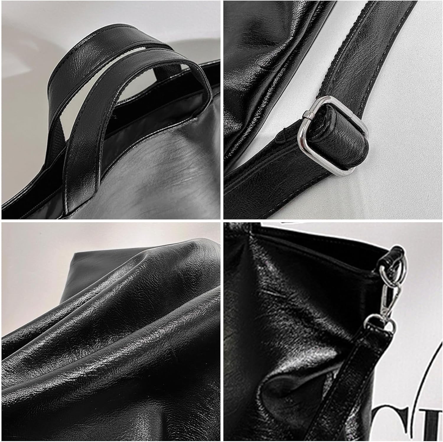 Kukuzhu Leather Tote Bag for Women, Large Tote Bags Trendy Designer Crossbody Purses Top Handles Shoulder Handbags