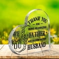 thumbnail image 2 of Heart Shaped Acrylic Ornament 3.9X3.9 Inch Thank You for Being an Amazing Father Husband Engraving Modern Tabletop Keepsake Multi Purpose Home Office Decor Gift Sentimental Present, 2 of 5