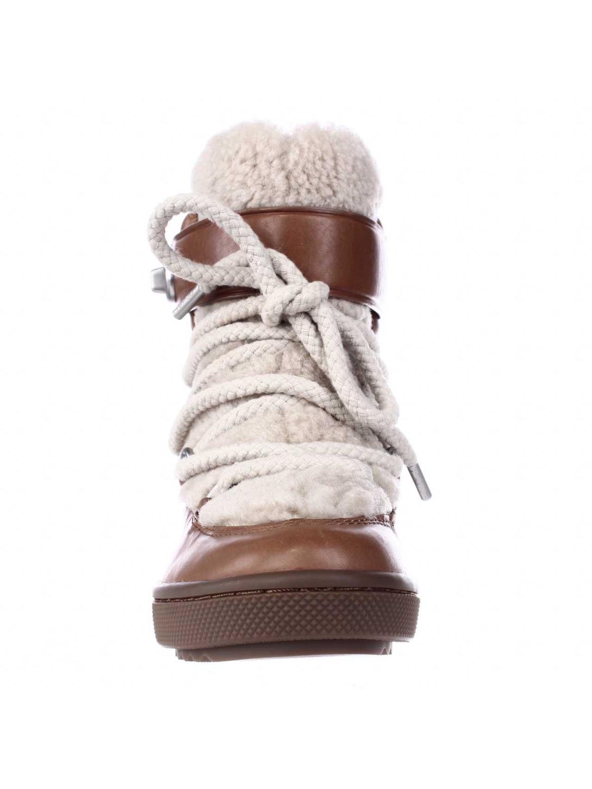 Coach Monroe Shearling Lace Up Wedge 