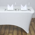 thumbnail image 2 of BalsaCircle 4 Feet Rectangular Spandex Fitted Elastic Stretchable Tablecloth Ivory, 2 of 6