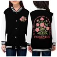 thumbnail image 2 of oqasdz Girls Coats and Jackets Children Leisure Printed Baseball Sporty Active Open Front Soft Comfortable Cardigan Outwear Size 2 Y-3 Y, 2 of 7