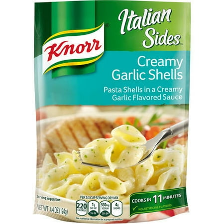 Knorr Italian Sides Creamy Garlic Shells Pasta Side Dish, 4.4 oz
