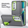 thumbnail image 2 of SaniMore for Motorola Edge 30 Pro 6.7" 2022 Hybird Case, Rugged PC Back Shockproof TPU Shell Metal Hidden Kickstand Drop Resistant Anti-slip Heavy Duty Protective Cover, Gray+Green, 2 of 8