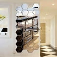 thumbnail image 6 of ODOMY 12Pcs / Set 3D Hexagon Acrylic Mirror Wall Stickers Diy Wall Stickers Living Room Room Mirrored Decorative Stickers, 6 of 8