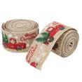 thumbnail image 2 of Rubans de Noël, Ruban d'Emballage Rétro Vif d'Impression Réutilisable Inodore pour la Décoration de Noël Rouge, Chanvre, Gris, 2 of 8