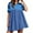 Light Blue, variant on Ahuyic Summer Plus Size Dress For Women, Womens Short Sleeve V-Neck Casual Dress, Womens Summer Dresses Oversized Casual Short Sleeve Color Block Collared V Neck Dress
