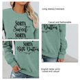 thumbnail image 5 of Sudadera informal de manga larga con cuello redondo, ligera, color verde y letras estampadas, de corte holgado, para citas elegantes, 5 of 5