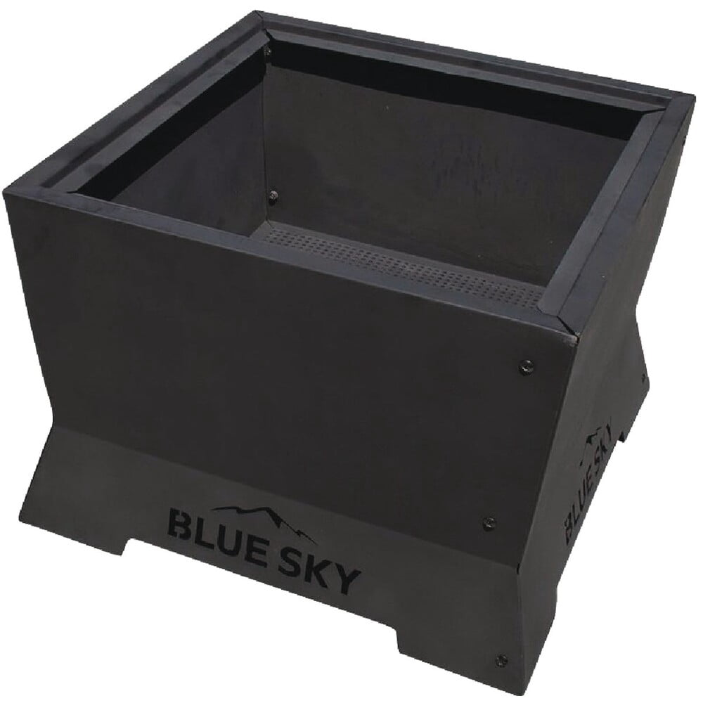 Blue Sky Outdoor Living Square Steel Peak Smokeless Patio Fire Pit, Black