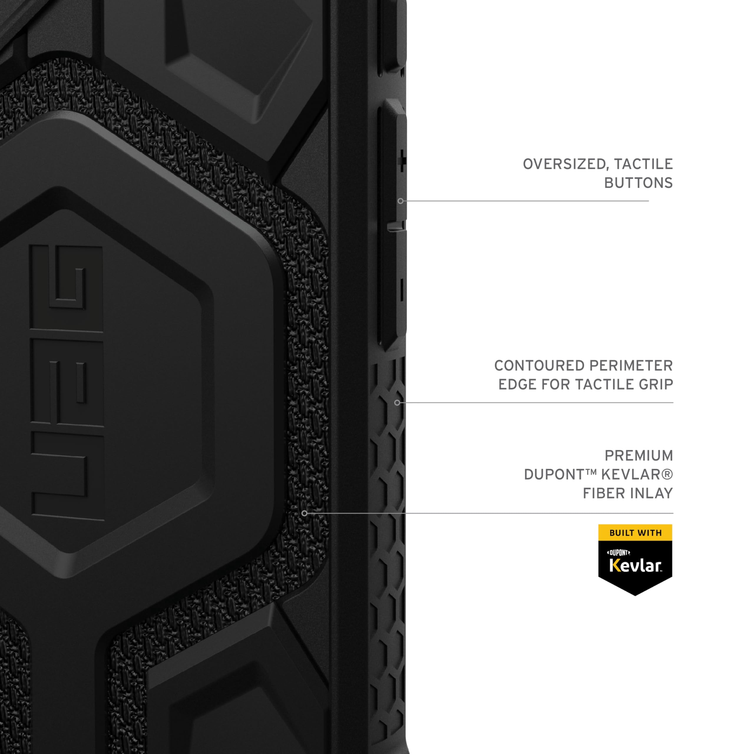 UAG iPhone 16 Case 6.1" Monarch Pro - Compatible with MagSafe Charging Rugged Heavy Duty Shockproof Anti-Slip Military Grade Protective Cover, Kevlar Black