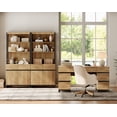 thumbnail image 4 of WAMPAT Home Office Furniture Set: 59in Modern Executive Desk with Charging Station & Drawers and 2 PCS 72in Tall Bookcases with Storage Cabinet, Home Office Furniture for Living Room, Oak, 4 of 16
