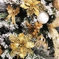 thumbnail image 4 of Ejiaya 12 Pieces 4" Glitter Christmas Flowers Gold Poinsettia Artificial Flower Christmas Tree Flowers Wreath Tree Ornaments, 4 of 7