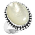 thumbnail image 1 of 925 Silver Ring For Women - Teens White Genuine Mother Of Pearl Stone Silver Ring Size 6 April Birthstone Costume Silver Ring Size 6 Gift For Mom On Easter 925 Gemstone Silver Jewelry, 1 of 5