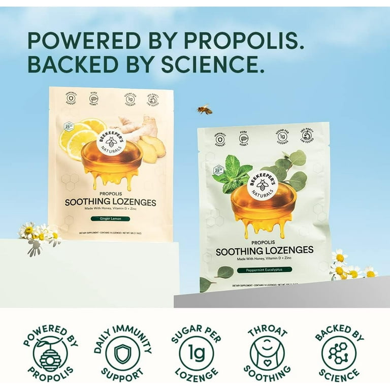 Beekeeper's Naturals Honey Drops Throat Soother, Peppermint