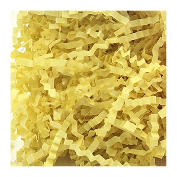 Billuyoard Hierba de rafia Papel triturado DIY Confeti Relleno a prueba de golpes Decoración de la boda Suministro de embalaje para la escuela Kits de decoración para fiestas amarillo claro