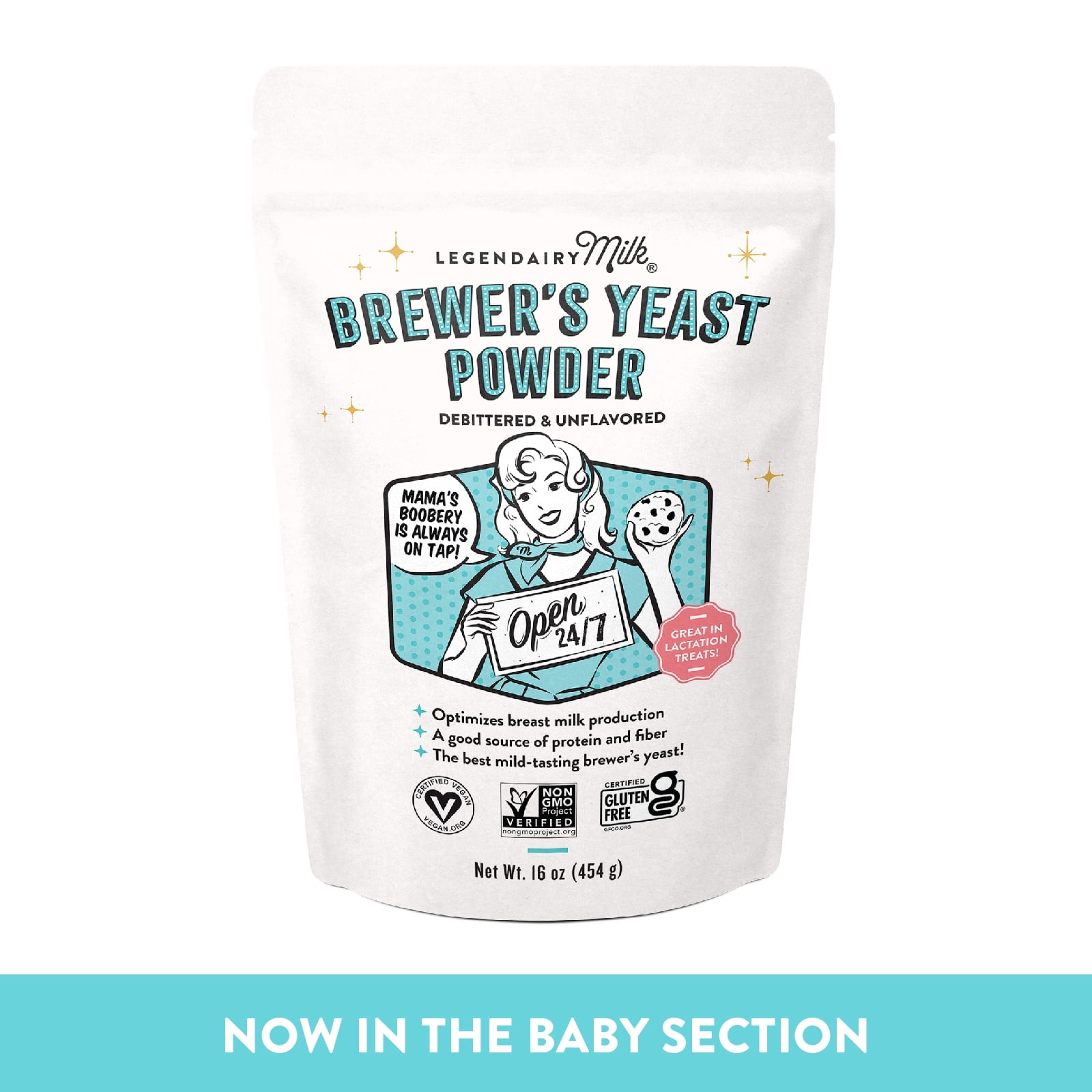 Legendairy Milk Brewer's Yeast Powder Supplement for Breast Milk Production, 16 oz