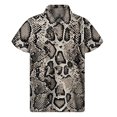 thumbnail image 3 of Camisas hawaianas con estampado 3D de piel de serpiente y animales a la moda para hombre, camisas con solapa y botones multicolor, blusas holgadas de manga corta para la calle, 3 of 5