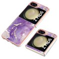thumbnail image 3 of Dteck for Samsung Galaxy Z Flip 5 Case, Marble Design Thin Sturdy Hard PC Slim Shockproof Anti-Scratch Protective Cover for Samsung Galaxy Z Flip5 5G,Purple, 3 of 5