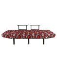 thumbnail image 3 of Floral Futon Couch, Rose Flowers Vintage Design Elements Petals Leaves Love Themed Valentines Image, Daybed with Metal Frame Upholstered Sofa for Living Dorm, Loveseat, Red Grey Black, by Ambesonne, 3 of 4