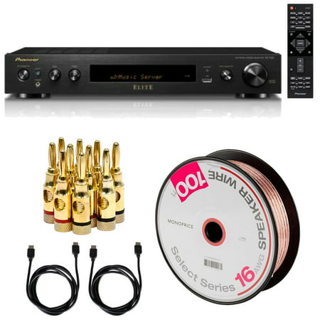 Pioneer Elite Slim Audio & Video Component Receiver (SXS30) Speaker Wire and 2x HDMI Cable