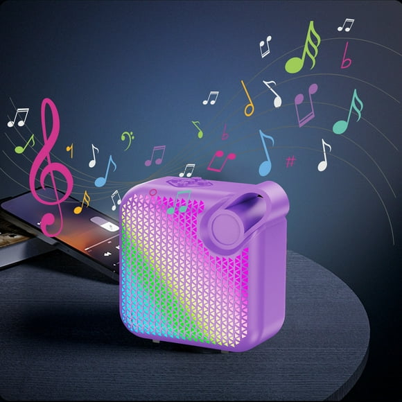 Altavoz Bluetooth con Luces RGB Coloridas | Dispositivo de Audio Inalámbrico Bluetooth 5.3 | Baja Latencia | Sonido de Área Amplia | Batería de Alta Capacidad 500mAh | Compacto 8.6x8.6x4cm