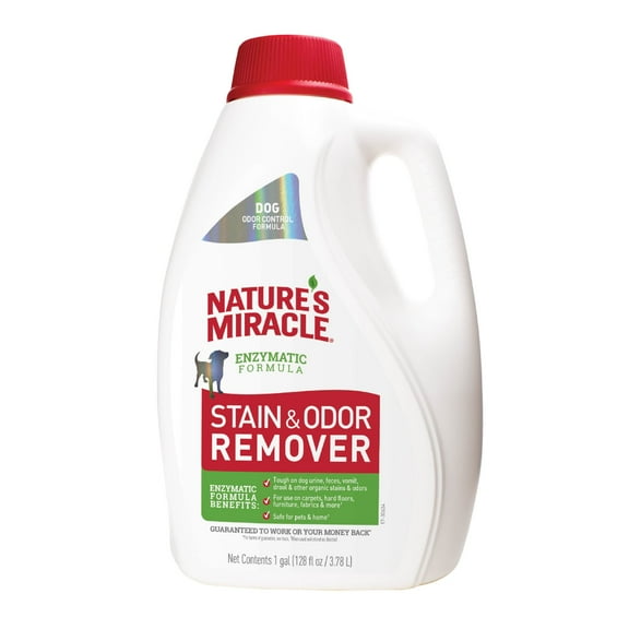 Nature's Miracle Dog Stain and Odor Remover for Carpet, Hard Floors, Fabric and Furniture, 1 gal.