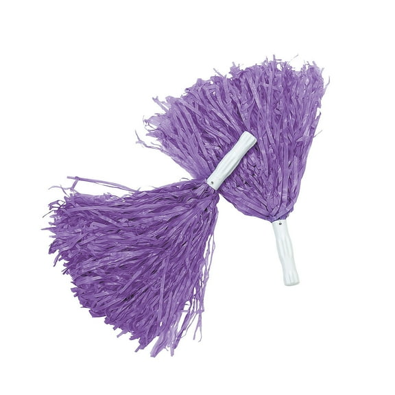 Purple Pom-Poms (12Pc) - Party Favors - 12 Pieces