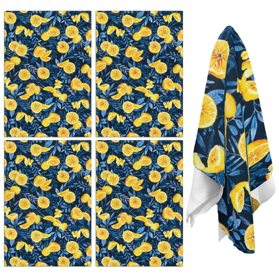 Lemon Kitchen Towels Set of 2,Ultra Absorbent & Fast Drying Farmhouse Dish Towels 18x26 Inch,Decorative Hand Towels for Kitchen,Bathroom,Cooking,Baking,Housewarming Gift.