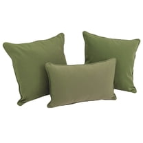 Blazing Needles 9817-S3-CD-TW-SG Double-Corded Solid Twill Throw Pillows with Inserts (Set of 3), Sage