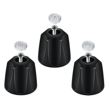 For 3-Piece Black Shower Knob Replacement Set Metal Construction Hot Cold Diverter Handles Matte Finish Easy Installation Clear Markings Bathtub Faucet Compatible 2.5 Inch