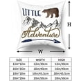 thumbnail image 3 of Little Adventure Throw Pillow Cover - The Mountains are Calling Navy Blue Pillow Case Arrow Campfire Bear Woodland Adventure Cushion Cover Decorative Square 18x18 Inch Pillowcase Set of 2, 3 of 7