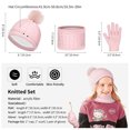 thumbnail image 6 of Vbiger Kids Warm Knit Hat, Scarf & Glove Set, Pink 3-Piece Winter Set, Beanie Cap Circle Scarf and Gloves with Knitted Textile for Children Boys Girls, 6 of 8